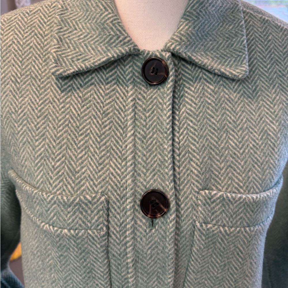 RAILS Connie Shirt Jacket Wool Blend Herringbone Button Front - Picture 2 of 13